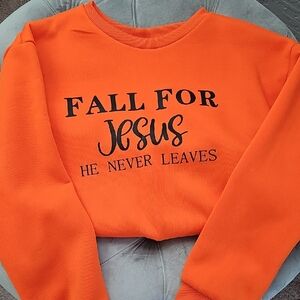 Orange Fall for Jesus Sweatshirt